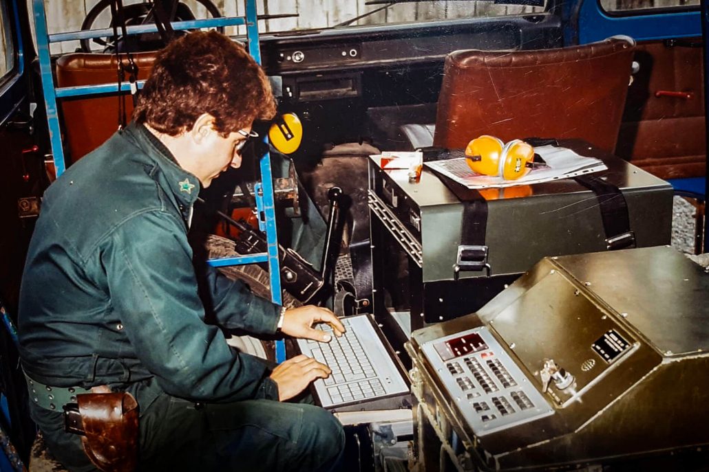 Fiat 242 attrezzato per il poligono elettronico