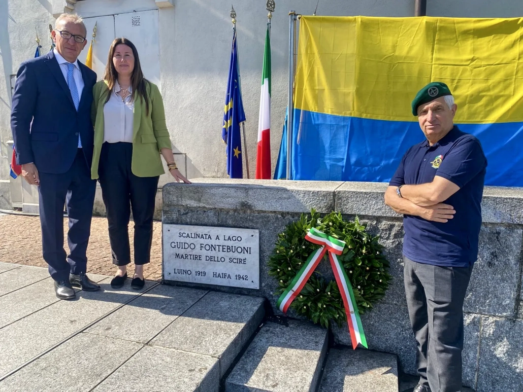 L'Onorevole Paola Maria Chiesa e il Presidente ANAIM Gaetano Zirpoli in occasione della cerimonia svoltasi a Luino (VA) nell'83° anniversario dell'affondamento del Regio Sommergibile Scirè
