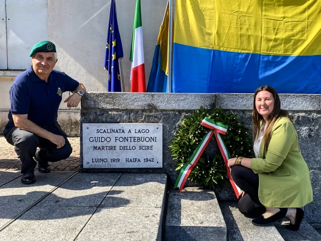 L'Onorevole Paola Maria Chiesa e il Presidente ANAIM Gaetano Zirpoli in occasione della cerimonia svoltasi a Luino (VA) nell'83° anniversario dell'affondamento del Regio Sommergibile Scirè