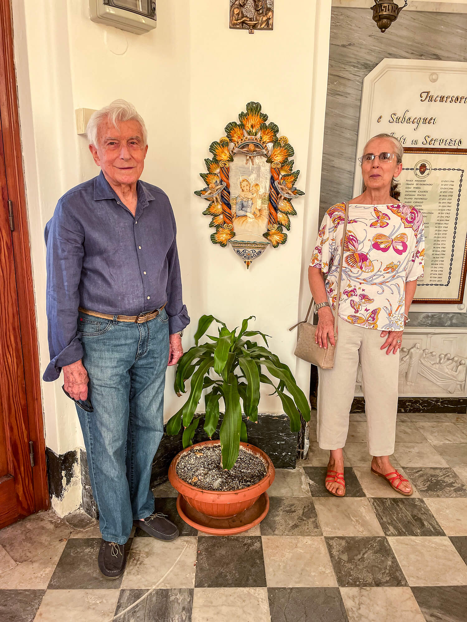 I Ragnez Gianfranco Pianigiani, decano degli Incursori di Marina e consorte