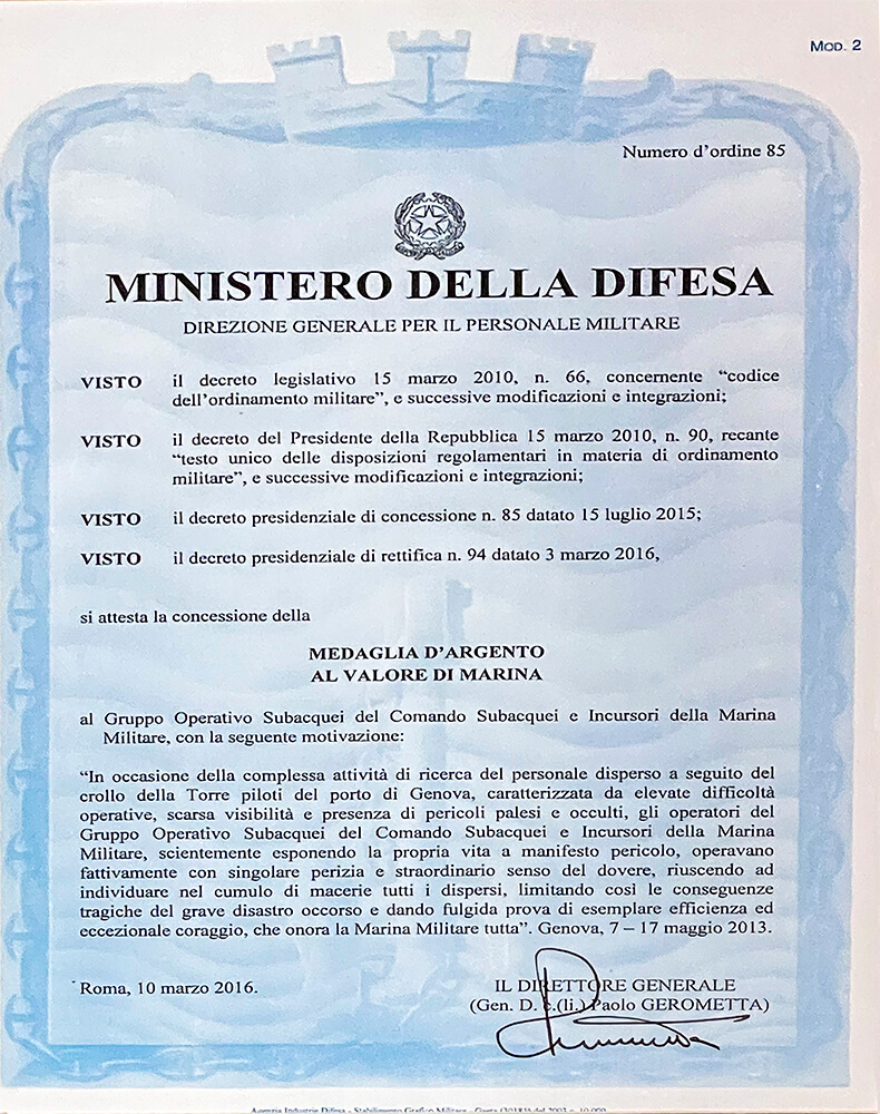 Medaglia Argento Valor Marina