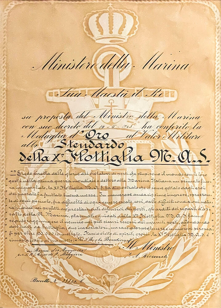 Medaglia Oro Stendardo Decima