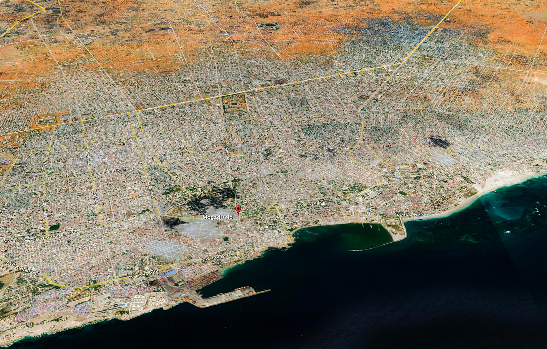 Mogadiscio vista dal satellite