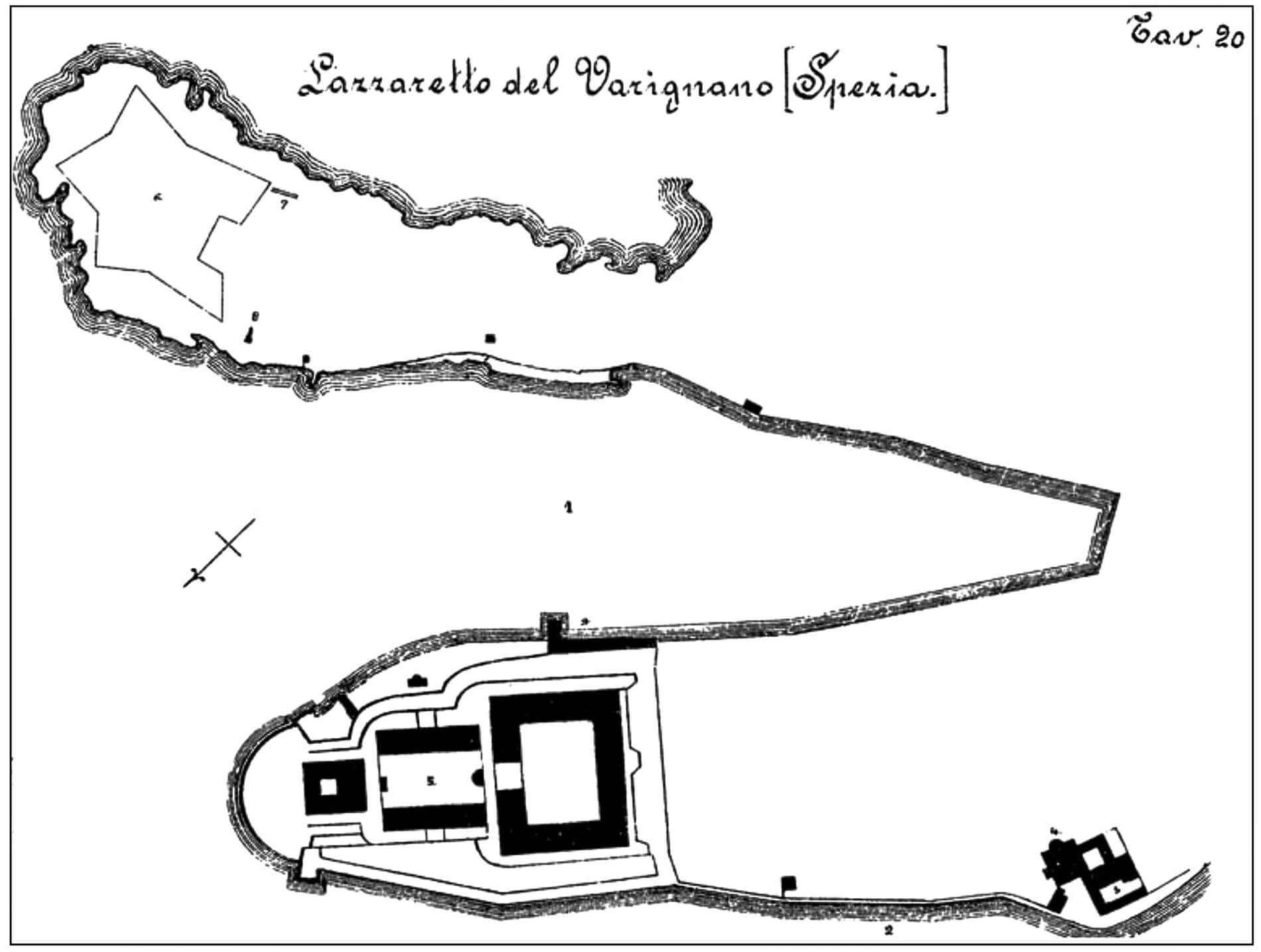 Prospetto Lazzaretto Varignano Spaccato Lazzaretto del Varignano