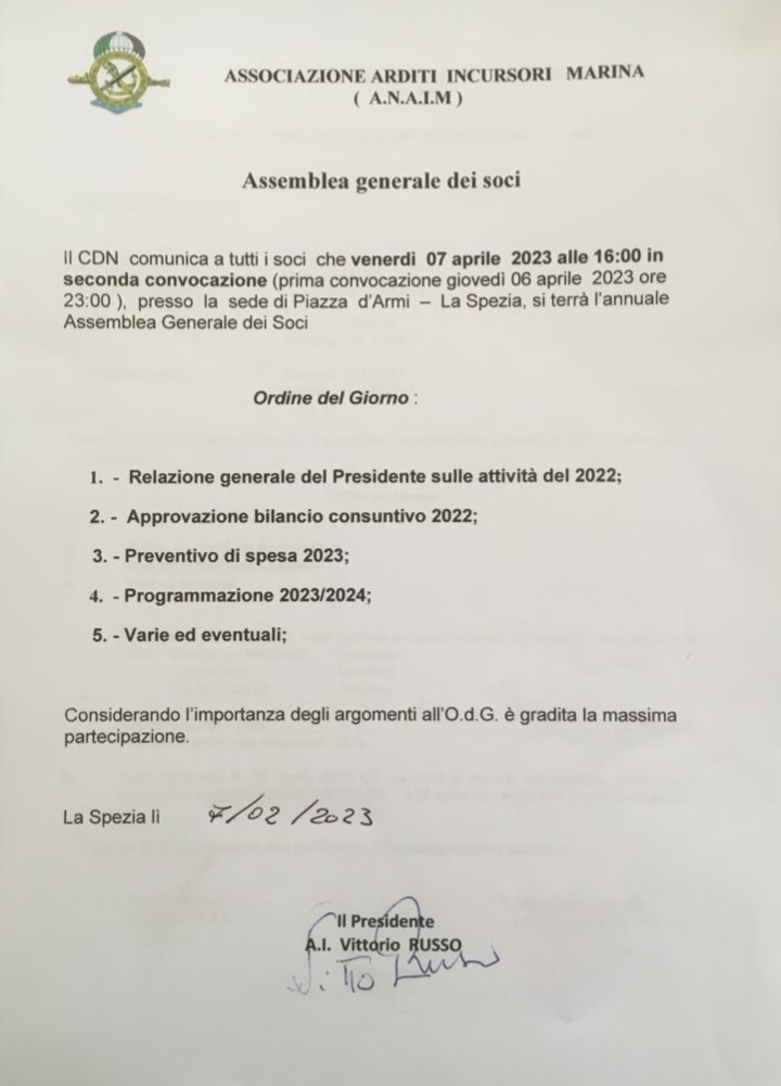 Assemble Generale Soci 2023 Assemble Generale Soci 2023